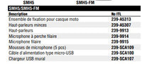 SMH5/SMH5-FM ACCESSOIRES ET PIÈCES